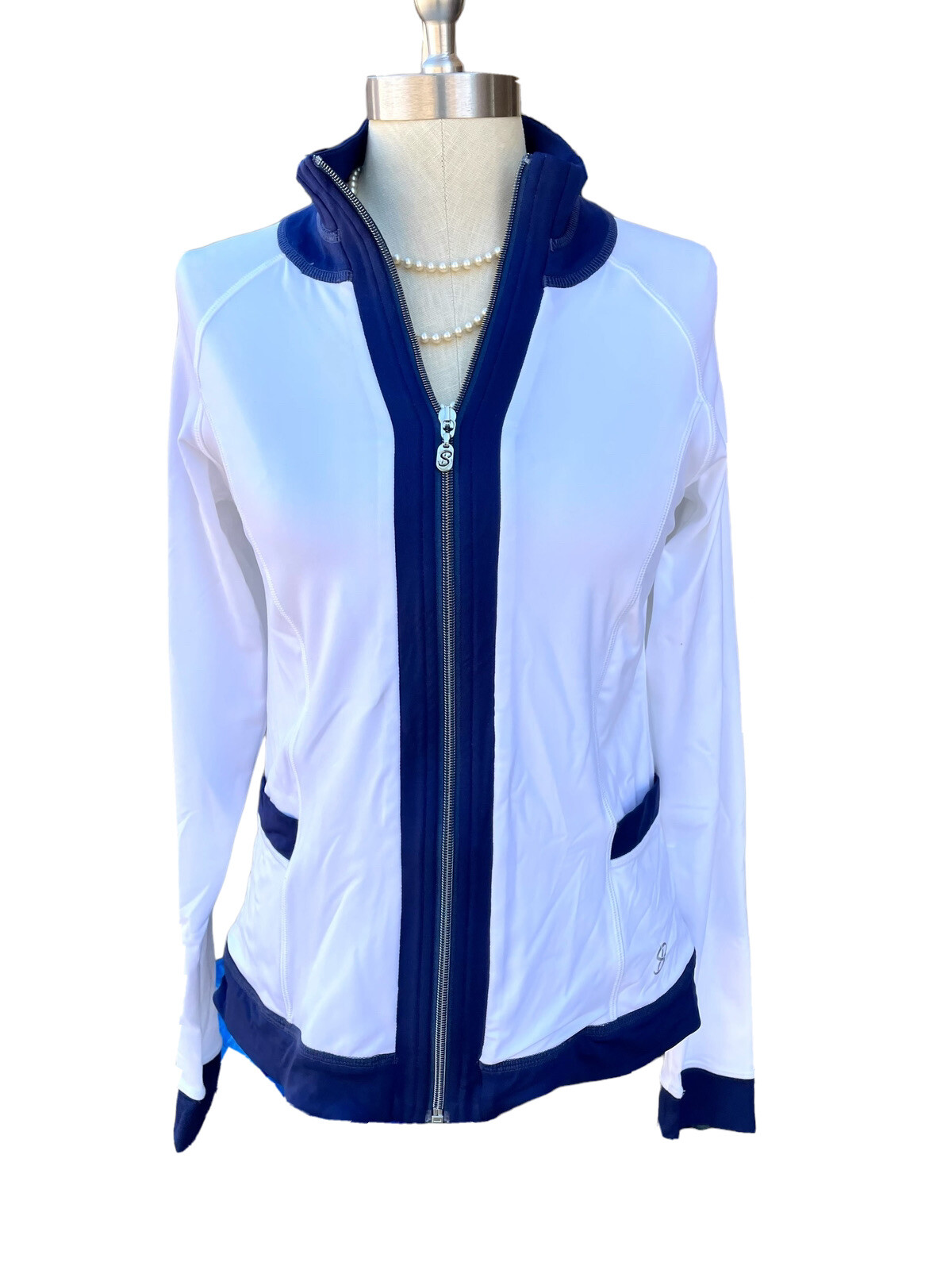 SOFIBELLA  ATHLETIC ACTIVE  Fitted White Blue Col… - image 3