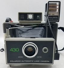 Vintage Polaroid 430 Land Camera w/ Shell Case, Strap and Polaroid Focused Flash