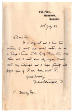 Robert Blatchford Signed Letter 1929 / Autographed British Journalist, Author