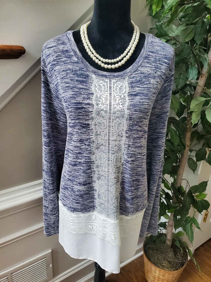 Suéter tejido manga larga cuello redondo rayón Valerie Stevens para mujer talla 3X Foto 2 de 4