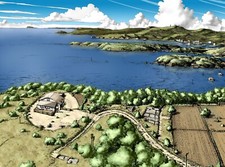 Landscape aerial view water Custom Gaming Mat Desk