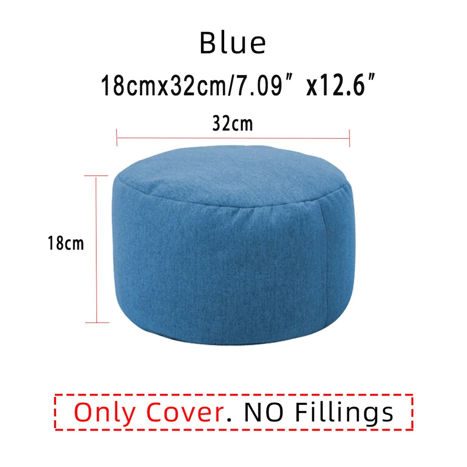 Bean Bag Cover Ottoman Footstool Stool Chair Cover Rest Pouffe Cotton Linen 1PC - Image 2 of 4