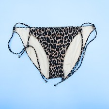 Victorias Secret Leopard Print Small Brazilian Tie Bikini Bottom VS Swimsuit New