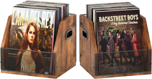 2-PK Vinyl Record Storage, Desktop LP Album Display Holder Box Holds 60 Records - 第 1/9 張圖片