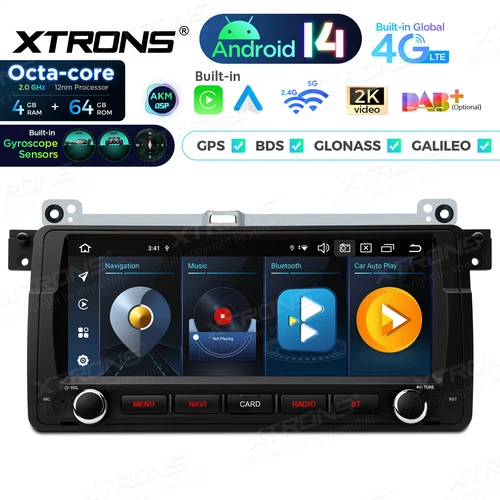 For BMW E46 M3 Android 14 4+64GB Car Play Stereo GPS Navi Radio WiFi 4G LTE 8.8"