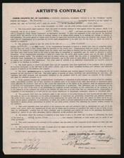 THE MAGIC FLAME / William Ricardo 1927 signed artist contract, aerial act