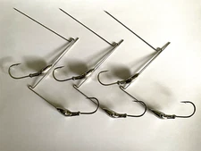 BTS 6pc. Nickel  Spinnerbait Head Frames, R bend, 4/0 Mustad Hook, Bass, Pike.