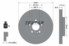 2x TEXTAR 92323405 Bremsscheibe für MERCEDES-BENZ