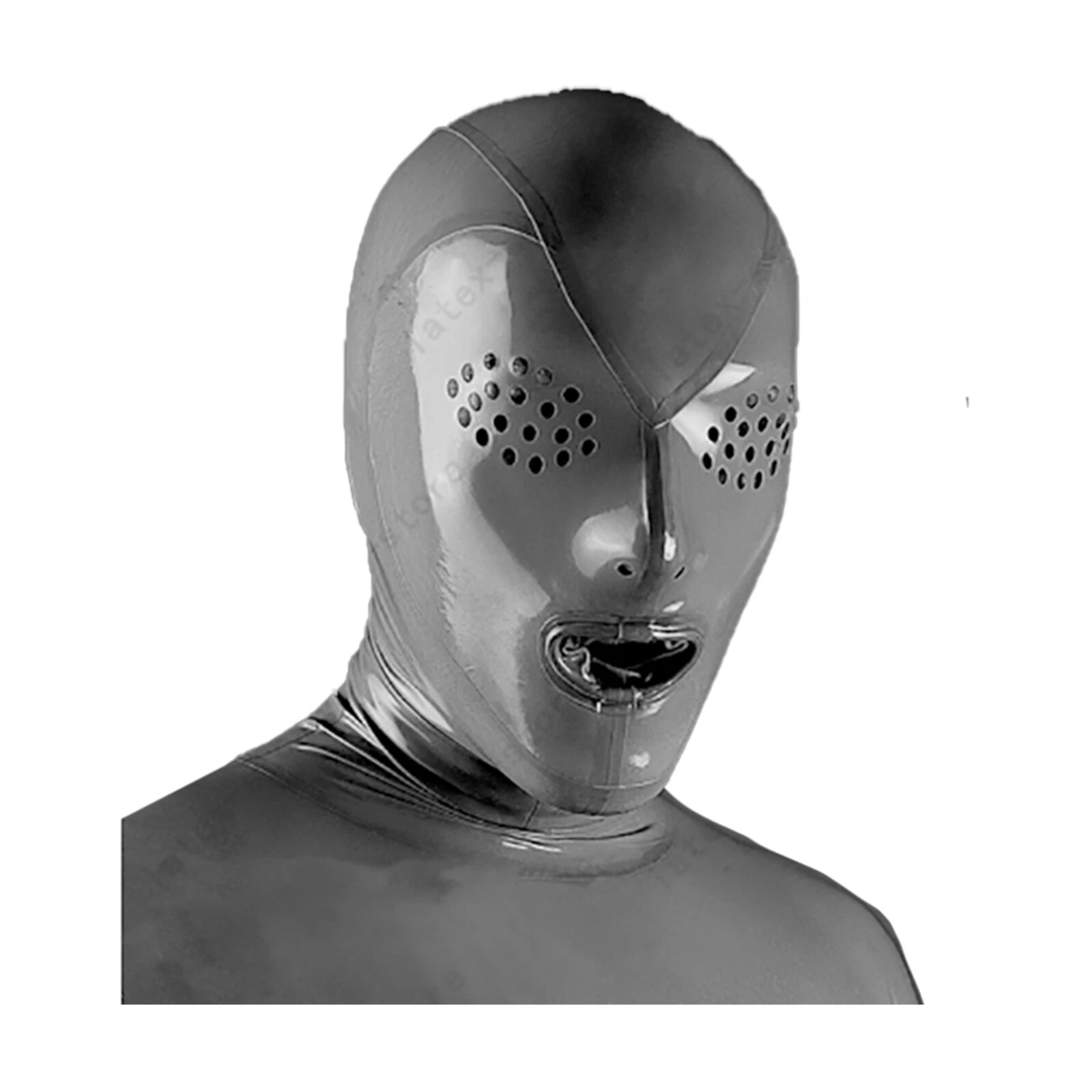 Latex Rubber Mask Hood Fly Eye Customized Catsuit Unique Clubwear DIY Cosplay