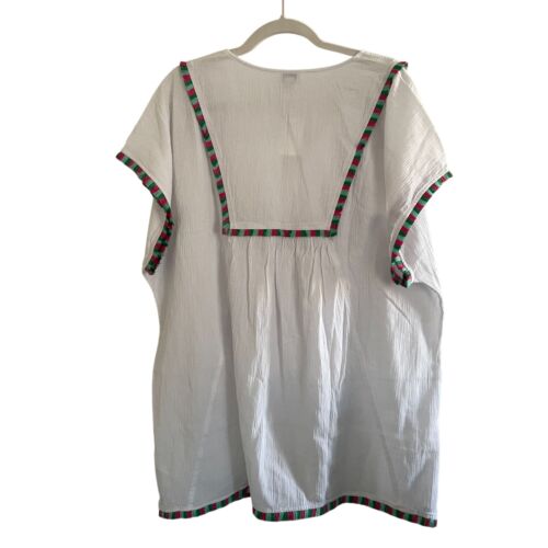 J. Crew Swim Beach Tunic Swim Cover Up White Sz XL Tassels Gauze Vacation Beach - Picture 3 of 8