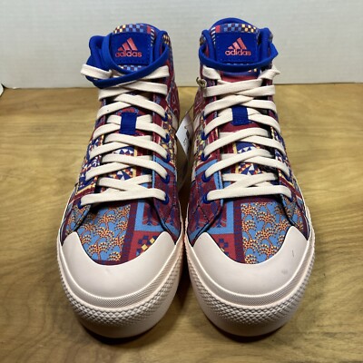 Size 8 BbbAdidas WOMEN'S BRAVADA 2.0 PLATFORM MID SHOES, Bliss Orange/Bold Blue.
