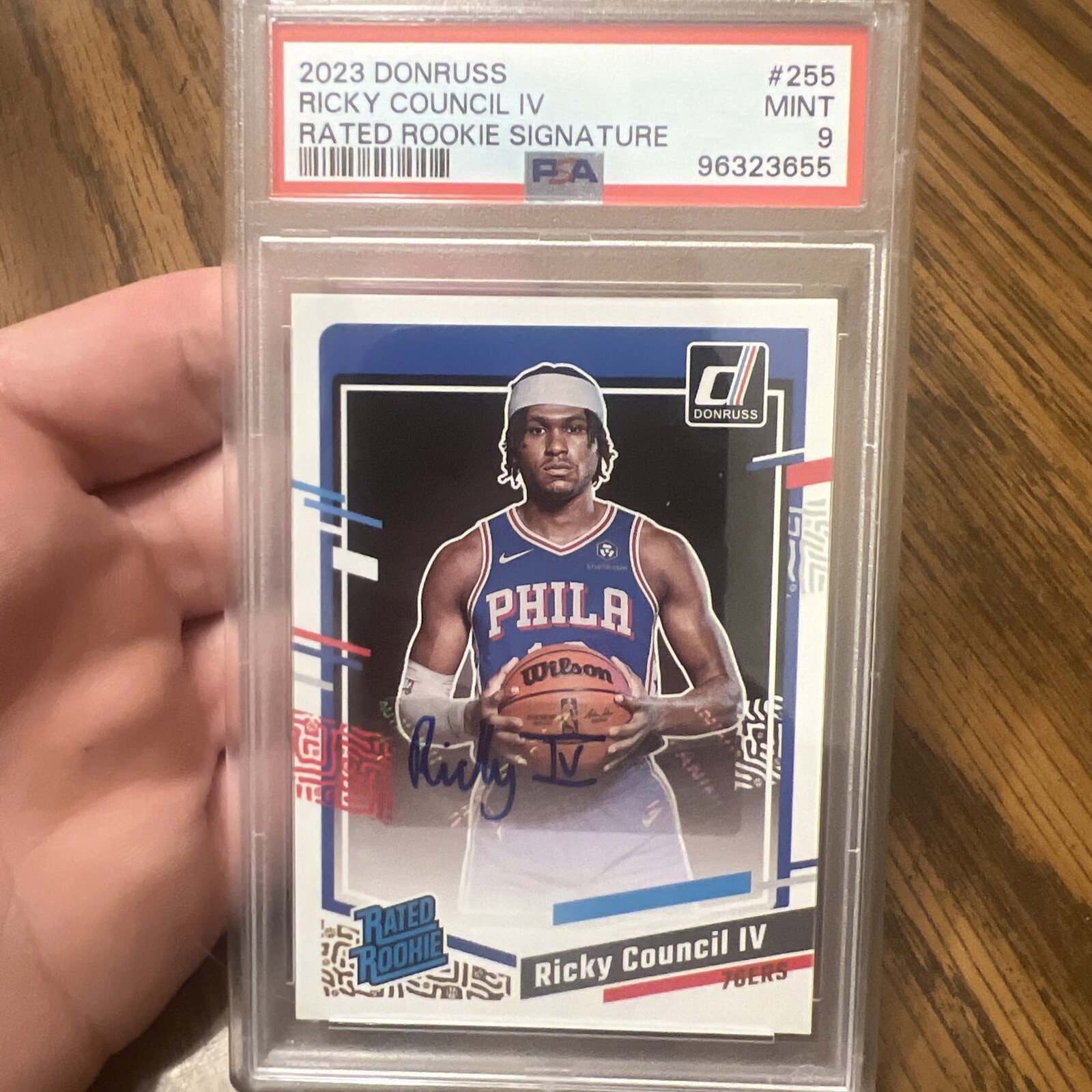 2023-24 Donruss Rated Rookies Signatures #255 Ricky Council IV PSA 9 📈