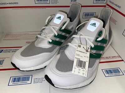 Adidas UltraBOOST 21 Primeblue White Green Running Shoes Mens