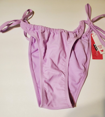 Xhiliration Junior's High Leg Scoop Waist Lilac Bikini Swim Bottom - Sz Lge - Picture 3 of 10