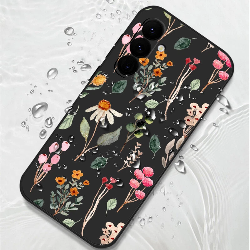 Phone Case For Samsung S25 S24 FE S23 Ultra A55 A15 Flower ShockProof Slim Cover