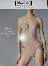 Wolford Sheer Touch Forming String Body Size: 38B US 8B Color Black 79094