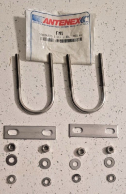 ANTENEX FM1 Stainless Steel U Bolt MTG KIT  for mounting fiberglass base antenna