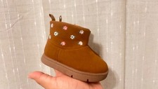 Carters Brown Baby Girl Boots Size 3 Months pre owned