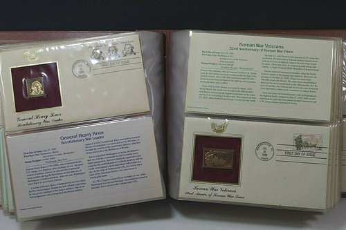 41 REPLICHE D'ORO FRANCOBOLLI EMISSIONI 25 GENNAIO 1985/GEN 23 1986 SET 1 GIORNO COPERTINA ORO 22K - Foto 8 di 11