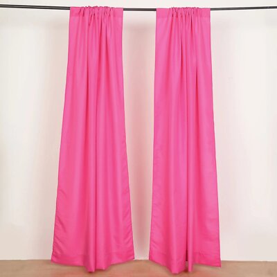 FUCHSIA 2 Drapery Panels 8 ft Polyester Backdrop CURTAINS Rod Pockets Party