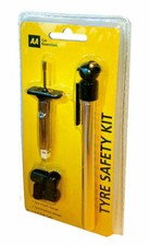 AA Car Tyre Safety Kit Tread Depth & Pressure Gauge With Valve Caps