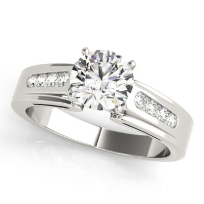 1.20 Ct Round Cut Lab Created Diamond Engagement Wedding Ring 14K White Gold L
