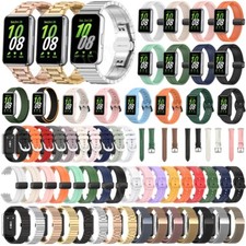 For Samsung Galaxy Fit 3 Stainless Steel Metal/Silicone/Leather/Nylon Band Strap
