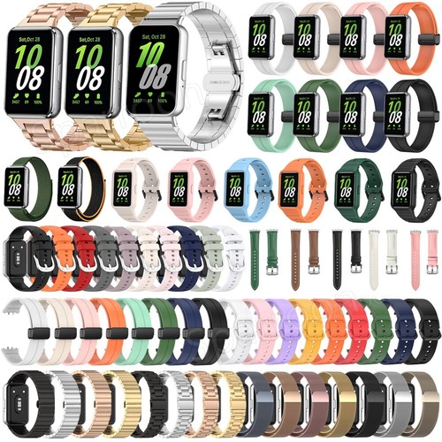 For Samsung Galaxy Fit 3 SM-R390 Sports Silicone Nylon Leather Metal Watch Band - Picture 5 of 644