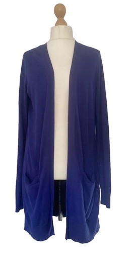 Long Tall Sally LTS Women's Longline Cardigan Cobalt Blue Open Pockets Sz Small