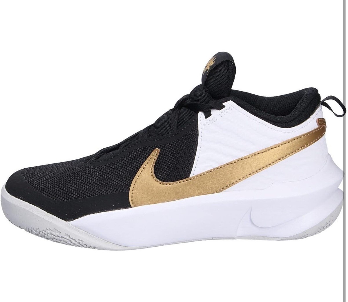 black white and gold basketball shoes