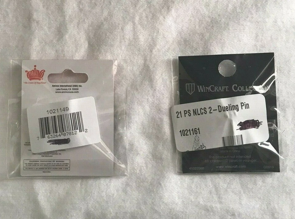 LOT OF 2 2021 NLCS CHAMPIONSHIP SERIES DUELING PIN L.A. DODGERS ATLANTA BRAVES - Image 4 of 4