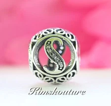 Authentic Pandora Sterling Silver Vintage S Clear CZ Bead 791863CZ