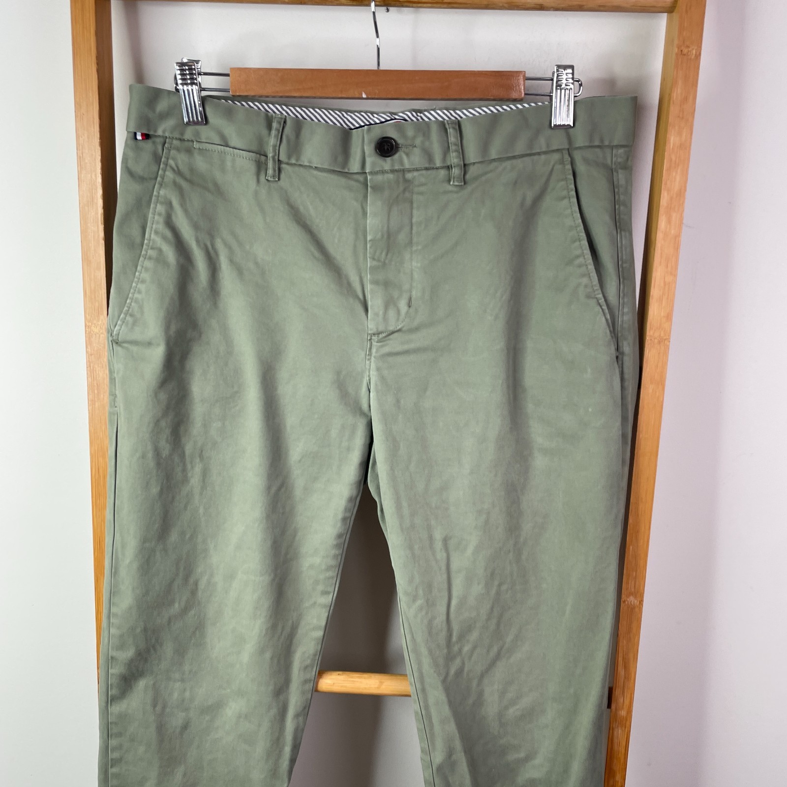 Tommy Hilfiger Pants Mens 32X32 Green Bleecker Chino Stretch Slim Fit TH Flex thumbnail 2