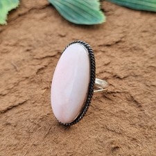 Natural Pink Opal Ring 925 Sterling Silver Valentine Day Gift Ring PG9322