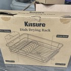 Kitsure Dish Drying Drain Rack w/ Cutlery Holder & Drainboard, Medium Brown — photo 2
