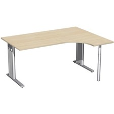 Eckschreibtisch, rechts, C-Fuß Pro, 720 x 1.200 mm (HxT), Breite bis 2.000 mm