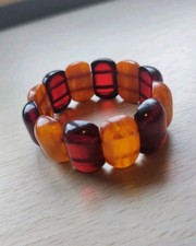 Armband Bernstein Vintage Schmuck Damen Armreif gelb/braun 32 Gramm