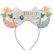 Birthday Mouse Ears Headband For Women Blue Pink Party Decoration Cute