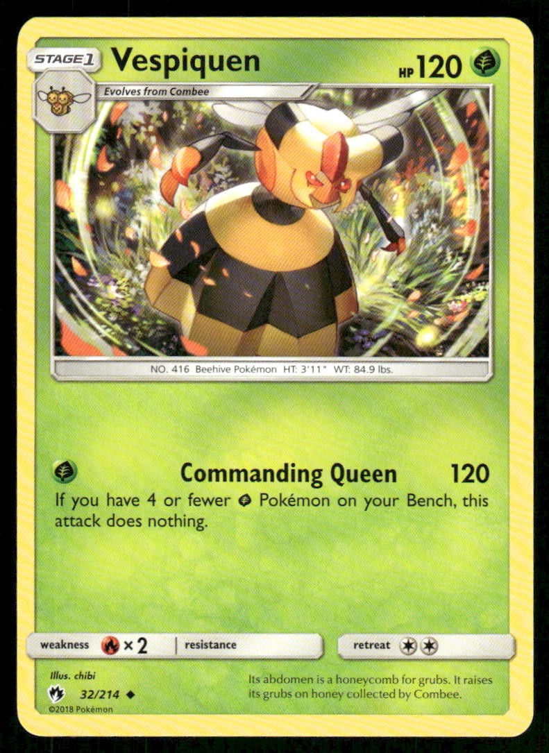 2018 Pokemon Vespiquen Uncommon Lost Thunder 32/214 NM