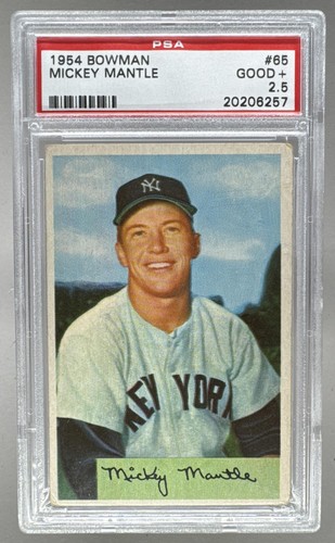 20206257 Mickey Mantle 1954 Bowman #65 PSA 2.5