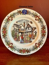 Royal Stafford Hot Chestnut Seller Christmas Dinner Plates 11”