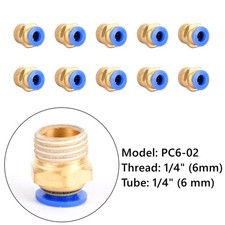 10PCS Pneumatic 1/4" Tube X 1/4" Npt Male Connector Push To Connect Fitting UE
