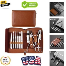 Manicure Set, Professional Manicure Kit Nail Clippers Set 11 in 1 Stainless S...