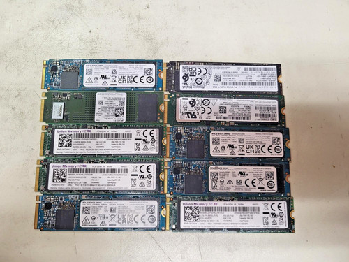 Lot of 10x Assorted- 256GB PCIe NVMe SSD