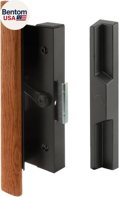 #ad C 1126 Black Diecast Sliding Door Handle with Wood Handle Single Pack $64.71