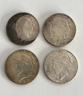 Vintage 1920's Peace Dollar Double Sided Trick Magic Coins Lot Of 4 (Not Silver)