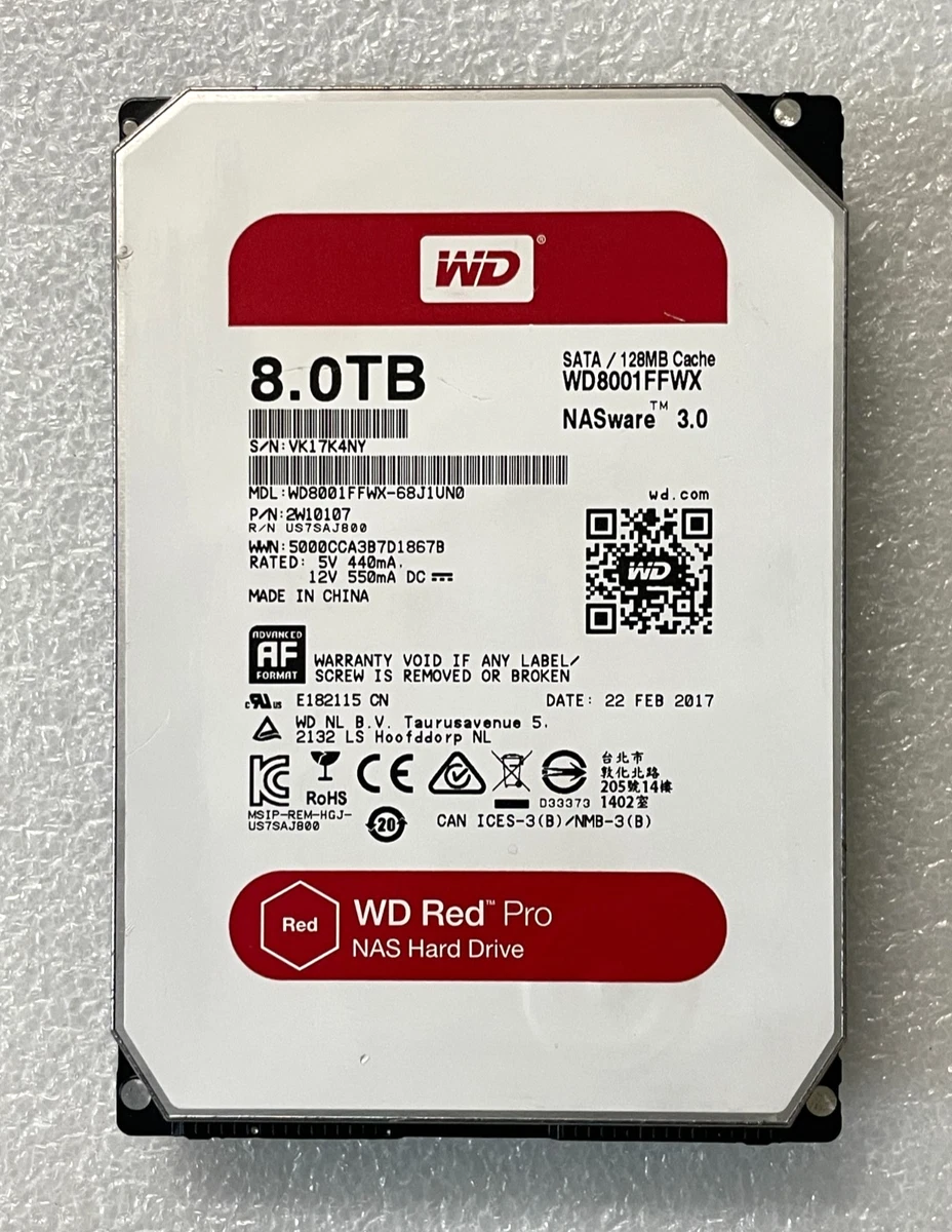 Western Digital Internal Hard Disk Drives 8 TB Storage Capacity