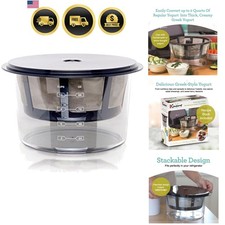 Greek Yogurt Maker with Stainless Steel Strainer 2 Qt BPA Free Easy Use