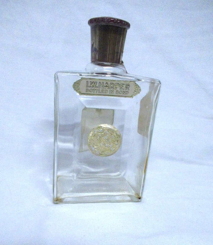 I. W. Harper Decanter Old Kentucky Whiskey / Liquor Clear Glass Bottle