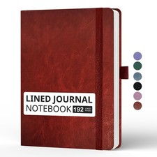 Lined Journal Notebook, A5, 192 Pages 100 GSM Thick Paper, Hardcover Leather ...